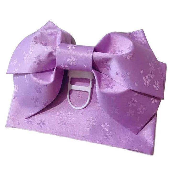 Purple Pre-Tied Bow Obi Yukata Waistband