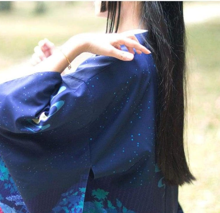 Haori | Reindeer Under The Moon Kimono Cardigan |