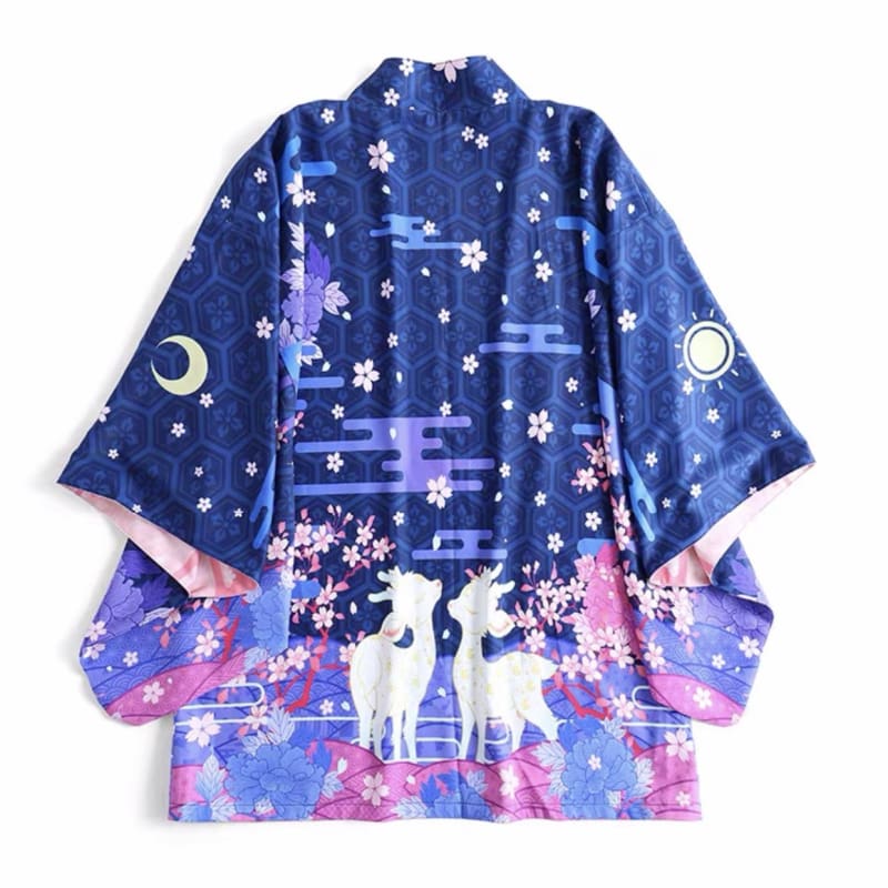 Haori | Reversible Day & Night Deer Couple 