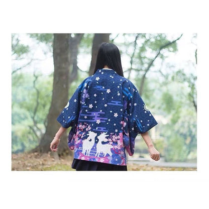 Haori | Reversible Day & Night Deer Couple | 