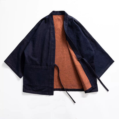 Vintage Reversible Washed Denim Kimono Jacket