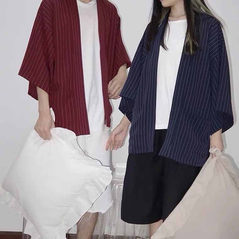 Unisex Classic Striped Kimono Cardigan