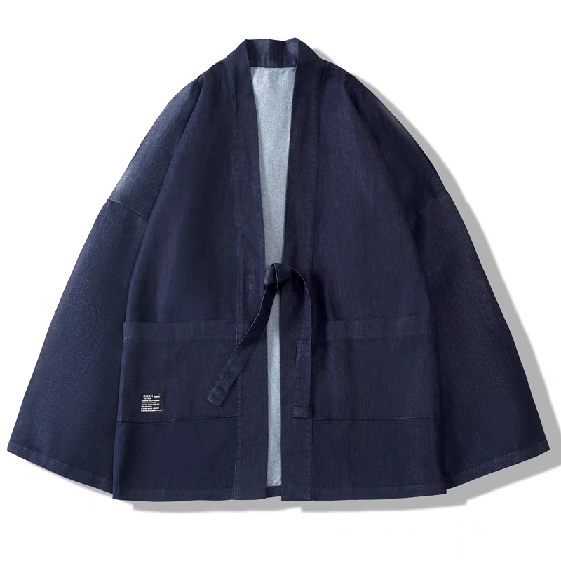 Loose Fit Denim Kimono Jacket
