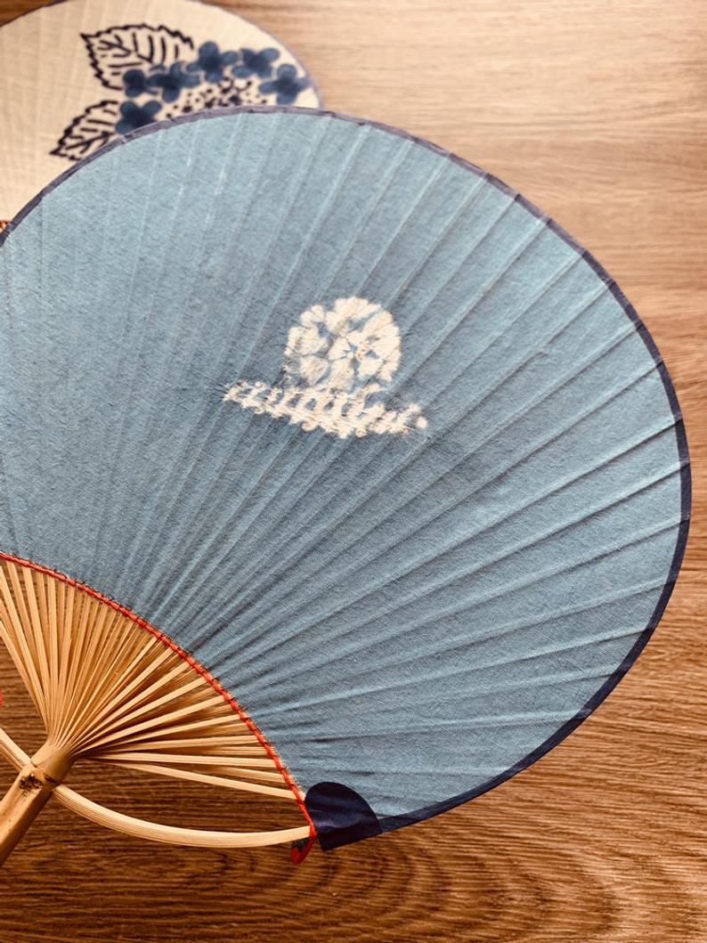 Hand Dyed Uchiwa Hand Fan 【Blossom】