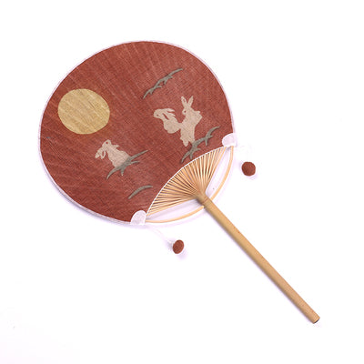 Hand Dyed Uchiwa Hand Fan 【Moon Rabbit】