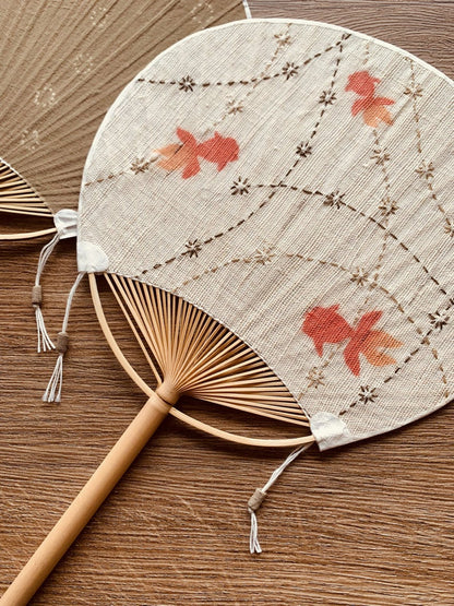 Hand Dyed Uchiwa Hand Fan 【Goldfish】