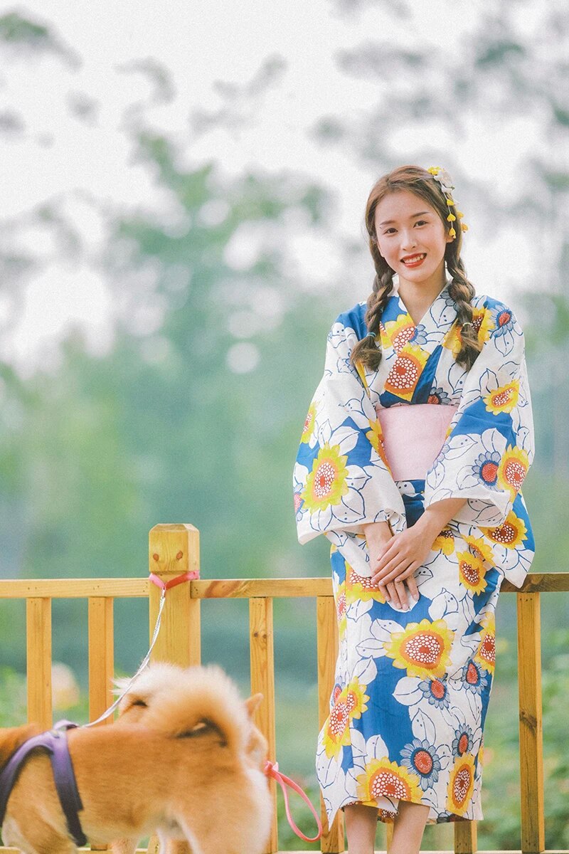 Women Festival Wear Yukata [Sunflower]